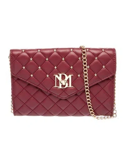 Pre-owned Badgley Mischka Vegan Leather Clutch In Burgundy