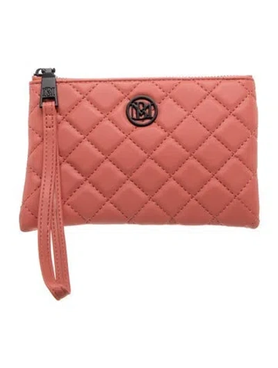 Pre-owned Badgley Mischka Vegan Leather Clutch In Orange
