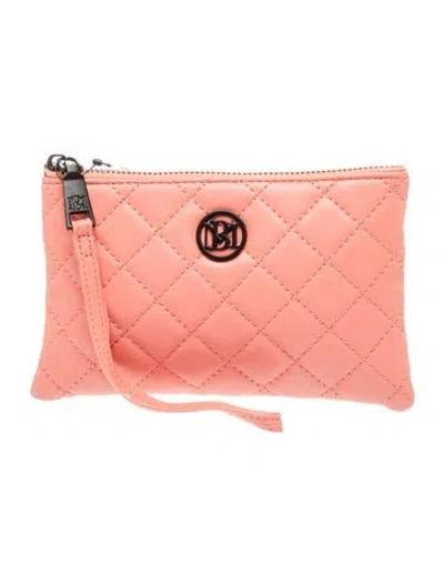 Pre-owned Badgley Mischka Vegan Leather Clutch In Orange