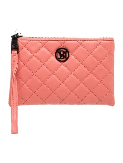 Pre-owned Badgley Mischka Vegan Leather Clutch In Orange