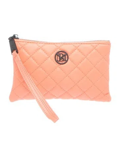 Pre-owned Badgley Mischka Vegan Leather Clutch In Orange