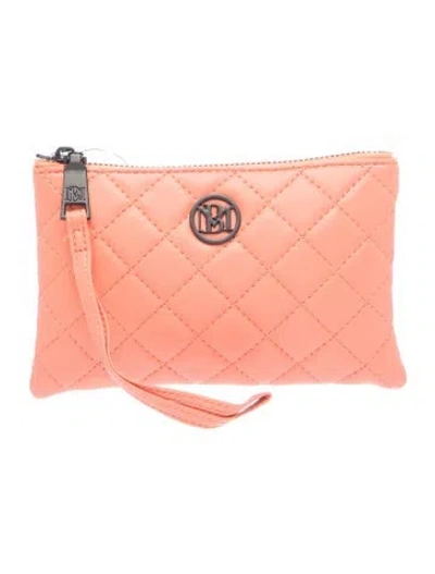 Pre-owned Badgley Mischka Vegan Leather Clutch In Orange