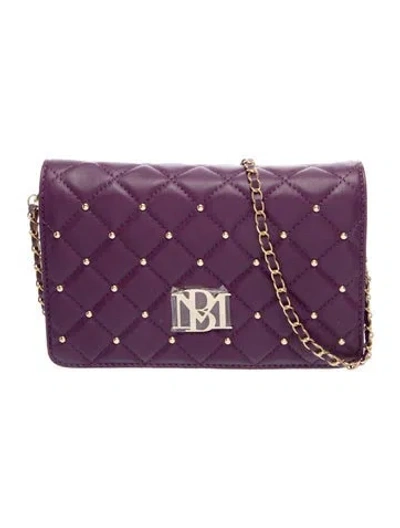 Pre-owned Badgley Mischka Vegan Leather Clutch In Purple