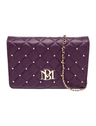 Pre-owned Badgley Mischka Vegan Leather Clutch In Purple