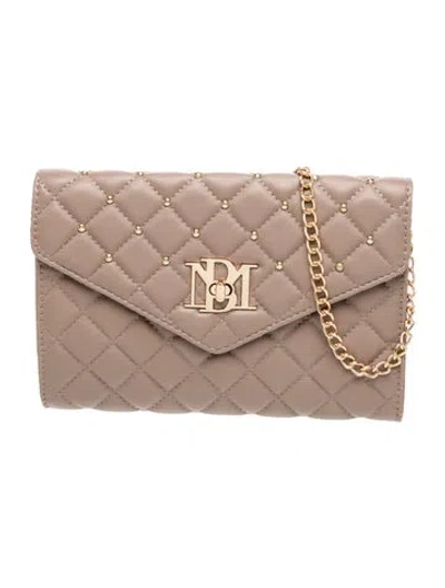 Pre-owned Badgley Mischka Vegan Leather Clutch W/ Tags In Brown
