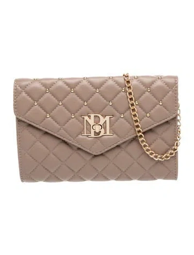 Pre-owned Badgley Mischka Vegan Leather Clutch W/ Tags In Brown