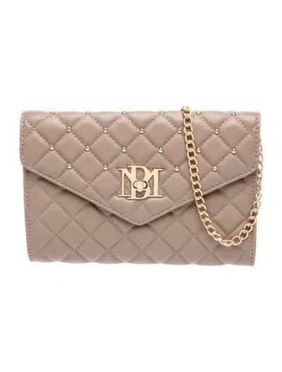 Pre-owned Badgley Mischka Vegan Leather Clutch W/ Tags In Brown