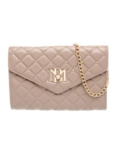 Pre-owned Badgley Mischka Vegan Leather Clutch W/ Tags In Brown