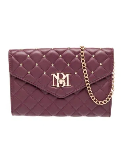Pre-owned Badgley Mischka Vegan Leather Clutch W/ Tags In Burgundy