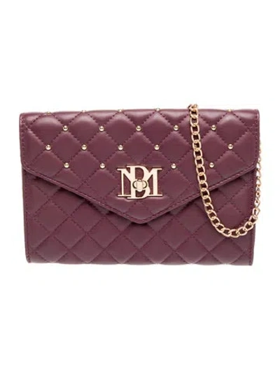Pre-owned Badgley Mischka Vegan Leather Clutch W/ Tags In Burgundy