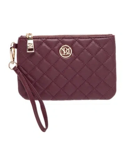 Pre-owned Badgley Mischka Vegan Leather Clutch W/ Tags In Burgundy