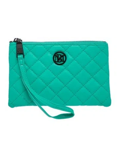 Pre-owned Badgley Mischka Vegan Leather Clutch W/ Tags In Green