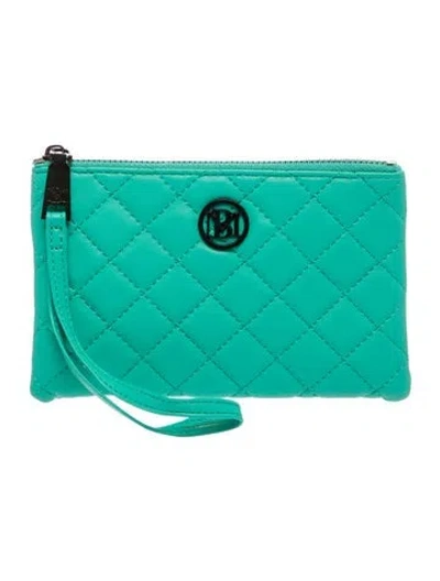 Pre-owned Badgley Mischka Vegan Leather Clutch W/ Tags In Green