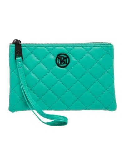 Pre-owned Badgley Mischka Vegan Leather Clutch W/ Tags In Green
