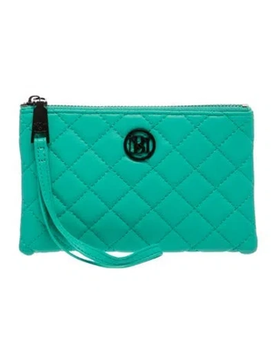 Pre-owned Badgley Mischka Vegan Leather Clutch W/ Tags In Green