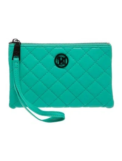 Pre-owned Badgley Mischka Vegan Leather Clutch W/ Tags In Green