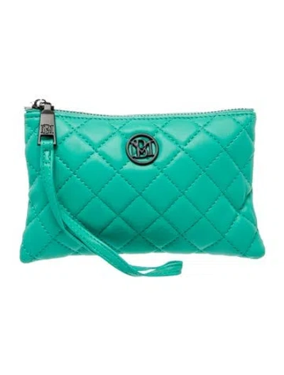 Pre-owned Badgley Mischka Vegan Leather Clutch W/ Tags In Green