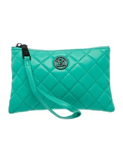 Pre-owned Badgley Mischka Vegan Leather Clutch W/ Tags In Green