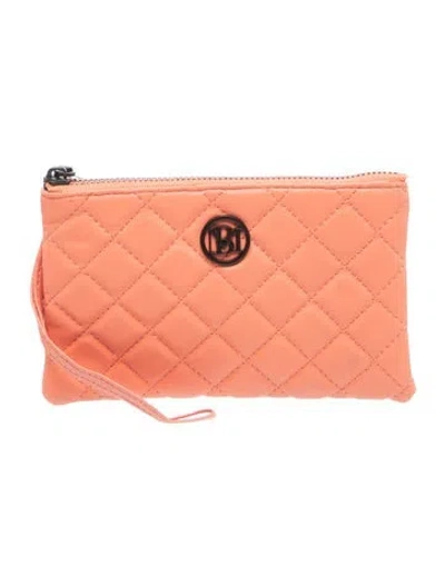 Pre-owned Badgley Mischka Vegan Leather Clutch W/ Tags In Orange