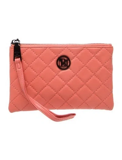 Pre-owned Badgley Mischka Vegan Leather Clutch W/ Tags In Orange