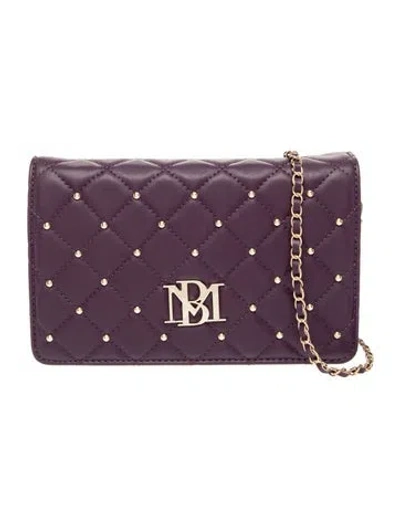 Pre-owned Badgley Mischka Vegan Leather Clutch W/ Tags In Purple