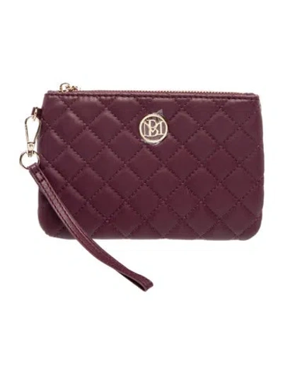 Pre-owned Badgley Mischka Vegan Leather Clutch W/ Tags In Purple