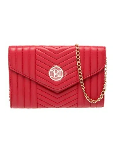 Pre-owned Badgley Mischka Vegan Leather Clutch W/ Tags In Red