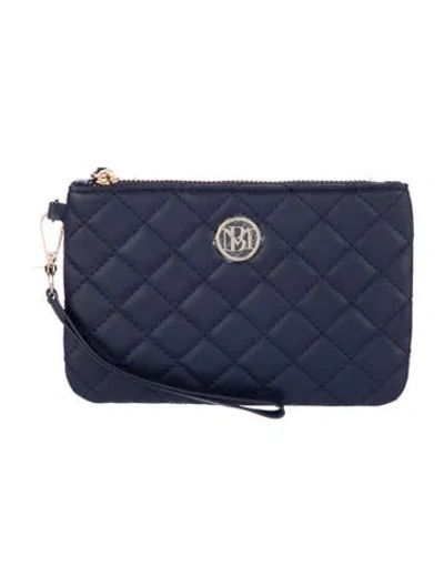 Pre-owned Badgley Mischka Vegan Leather Coin Pouch W/ Tags In Blue