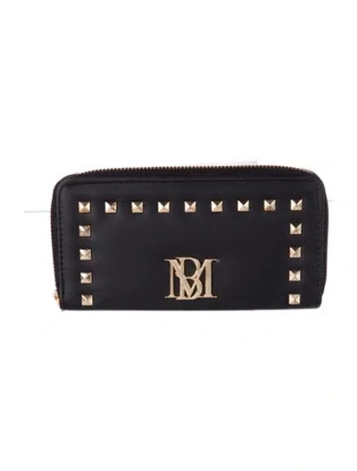 Pre-owned Badgley Mischka Vegan Leather Continental Wallet In Black