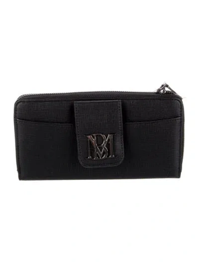 Pre-owned Badgley Mischka Vegan Leather Continental Wallet In Black