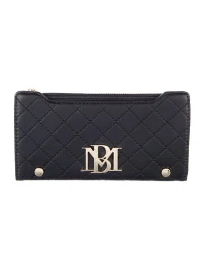 Pre-owned Badgley Mischka Vegan Leather Continental Wallet In Black