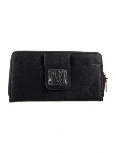 Pre-owned Badgley Mischka Vegan Leather Continental Wallet W/ Tags In Black