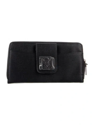 Pre-owned Badgley Mischka Vegan Leather Continental Wallet W/ Tags In Black