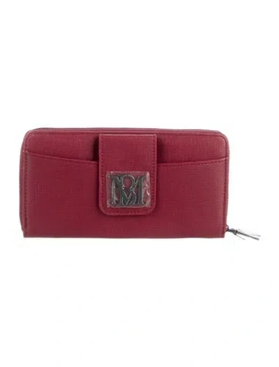 Pre-owned Badgley Mischka Vegan Leather Continental Wallet W/ Tags In Red
