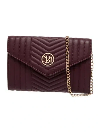 Pre-owned Badgley Mischka Vegan Leather Crossbody Bag In Burgundy