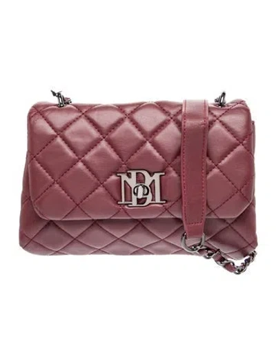 Pre-owned Badgley Mischka Vegan Leather Crossbody Bag In Burgundy