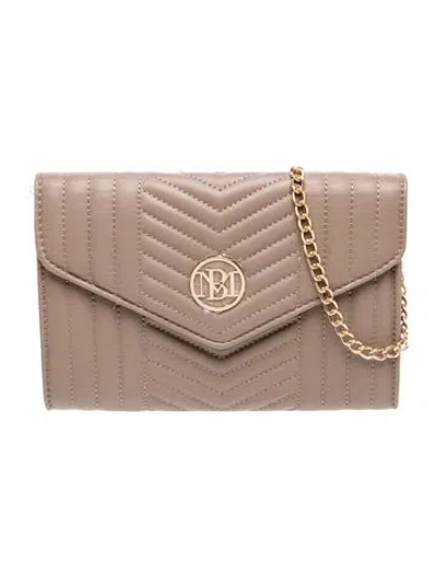 Pre-owned Badgley Mischka Vegan Leather Crossbody Bag W/ Tags In Neutral