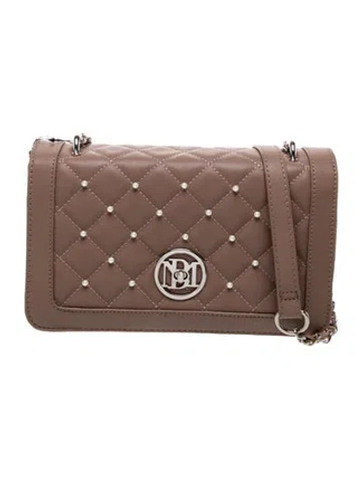 Pre-owned Badgley Mischka Vegan Leather Messenger Bag In Brown
