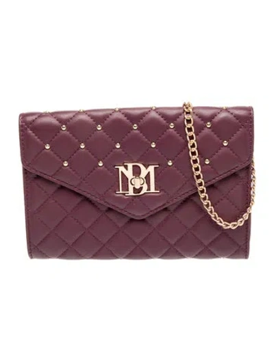 Pre-owned Badgley Mischka Vegan Leather Messenger Bag In Purple