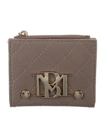 Pre-owned Badgley Mischka Vegan Leather Patterned Card Holder W/ Tags In Grey