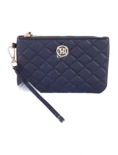 Pre-owned Badgley Mischka Vegan Leather Pouch W/ Tags In Blue