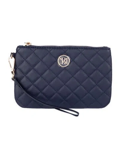 Pre-owned Badgley Mischka Vegan Leather Pouch W/ Tags In Blue