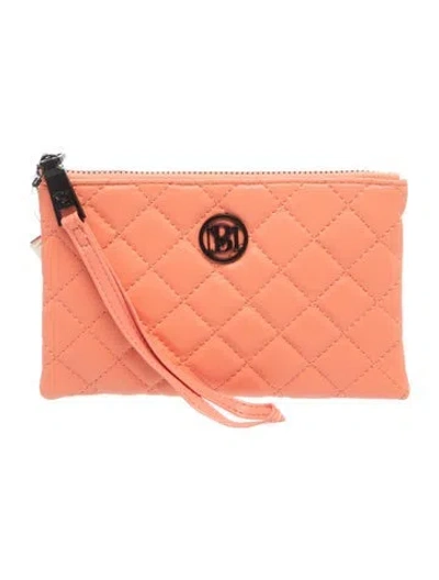 Pre-owned Badgley Mischka Vegan Leather Pouch W/ Tags In Orange
