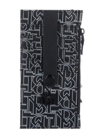 Pre-owned Badgley Mischka Vegan Leather Printed Wallet W/ Tags In Black