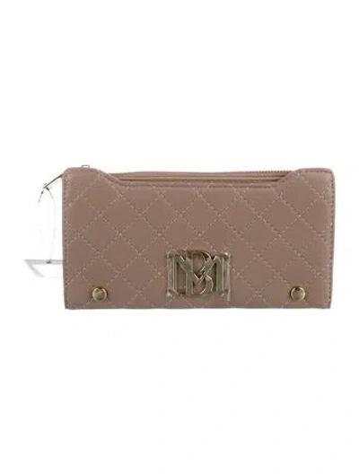 Pre-owned Badgley Mischka Vegan Leather Printed Wallet W/ Tags In Neutral