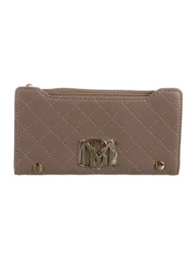 Pre-owned Badgley Mischka Vegan Leather Printed Wallet W/ Tags In Neutral