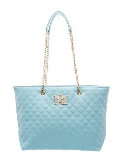 Pre-owned Badgley Mischka Vegan Leather Shoulder Bag In Blue