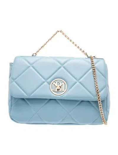 Pre-owned Badgley Mischka Vegan Leather Shoulder Bag W/ Tags In Blue