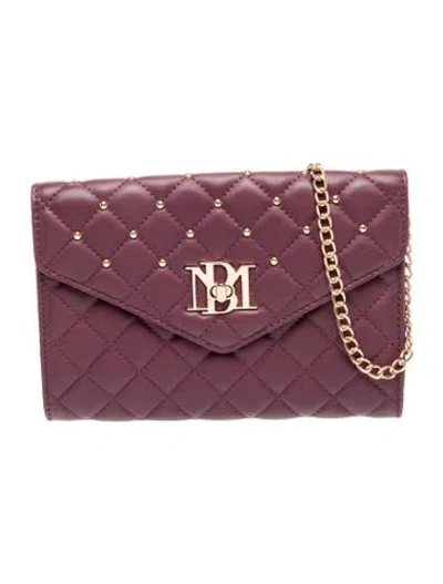 Pre-owned Badgley Mischka Vegan Leather Shoulder Bag W/ Tags In Purple