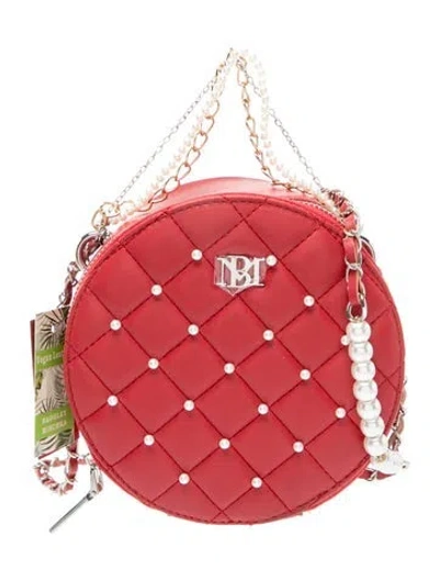 Pre-owned Badgley Mischka Vegan Leather Shoulder Bag W/ Tags In Red